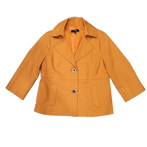 EUC Rafaella Petite women's orange cotton blended blazer jacket coat, M - Picture 2 of 11